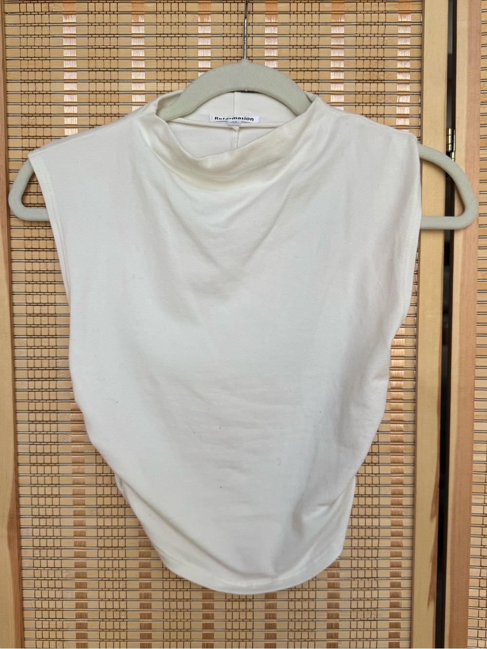 Reformation Cropped Sleeveless Mock Neck Tank